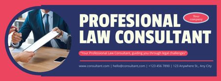 Plantilla de diseño de Servicios de Consultor Jurídico Profesional y Confiable Facebook cover 