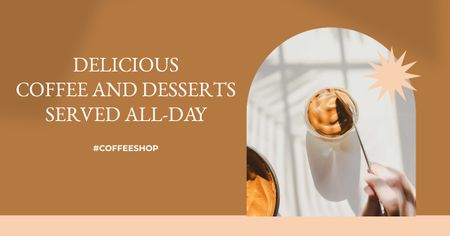 смачна кава з ранком і сніданок Facebook AD – шаблон для дизайну