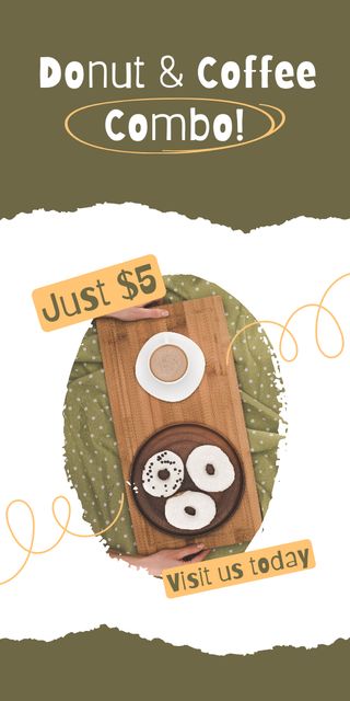 Great Deal on Coffee and Donut Combo Graphic – шаблон для дизайну