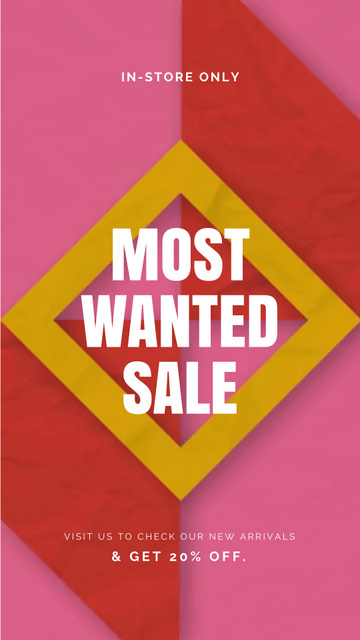 Szablon projektu Sale Offer Square Frame in Red and Pink Instagram Video Story