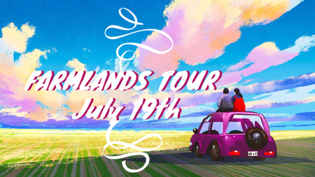 Travel inspiration People on Car admiring view FB event cover Design Template