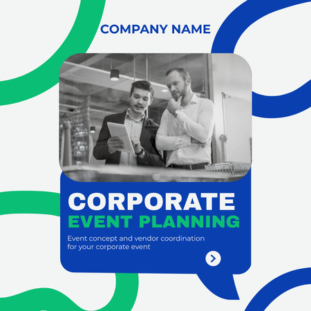 Plantilla de diseño de Hombres planeando evento corporativo Instagram AD 