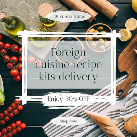 Template di design Offerta di consegna dei kit di ricette di cucina straniera Instagram