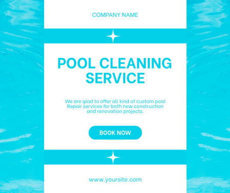 Pool Cleaning Company Service Offer Facebook Design Template