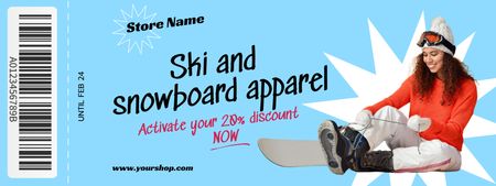 Sale of Apparel for Skies and Snowboarding Coupon – шаблон для дизайну