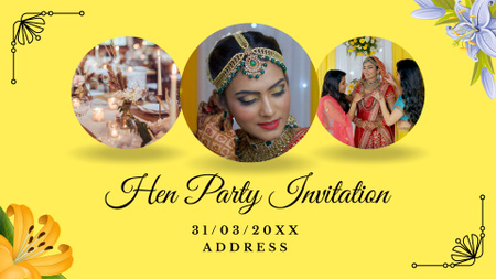 Hen Party Announcement With Flowers Full HD video Design Template