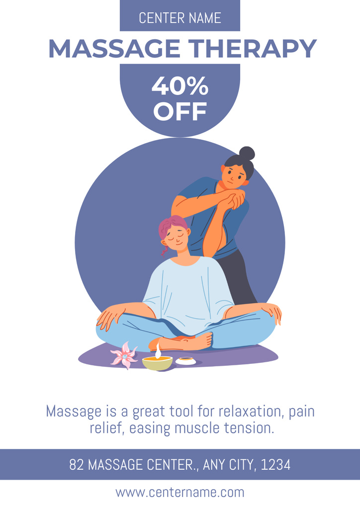 Massage Therapy Center Advertisement Poster Design Template