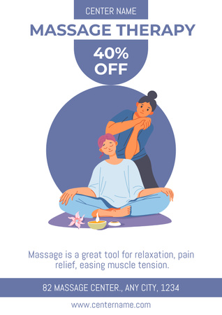 Massage Therapy Center Advertisement Poster Design Template