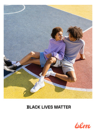 Protest against Racism with Cute Couple Posterデザインテンプレート