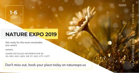 Nature Expo Annoucement with beautiful Flower Facebook AD Modelo de Design