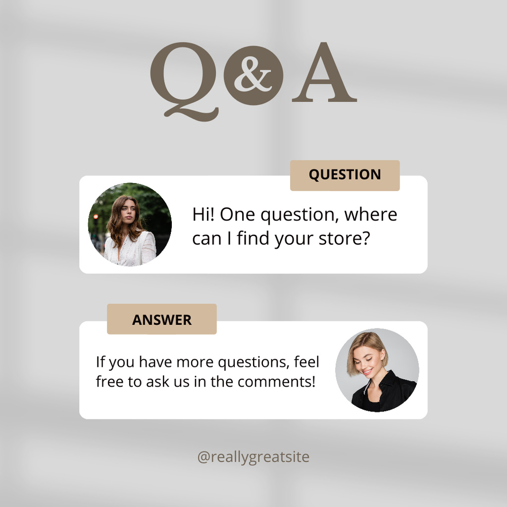 Ontwerpsjabloon van Instagram van Question about Store's Location