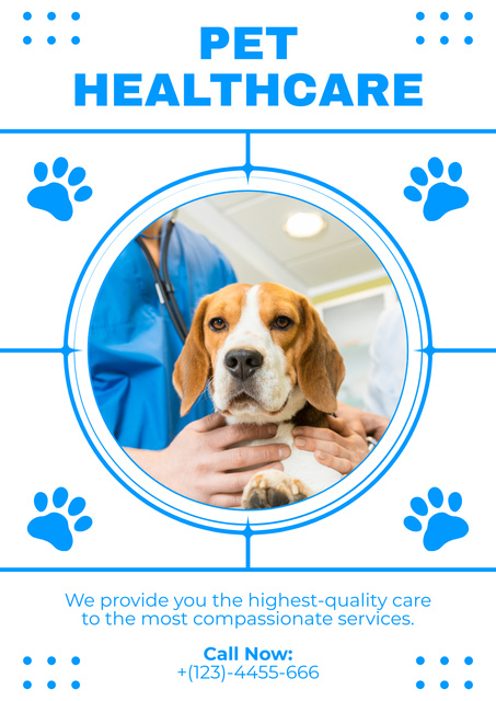 Pet Healthcare Services Poster Πρότυπο σχεδίασης
