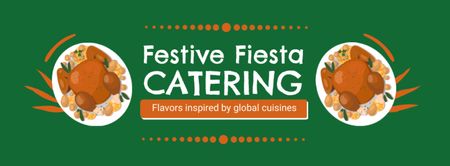Catering Extravaganza with Flavor of Festive Fiesta Facebook cover Design Template