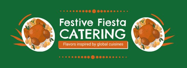 Catering Extravaganza with Flavor of Festive Fiesta Facebook cover tervezősablon