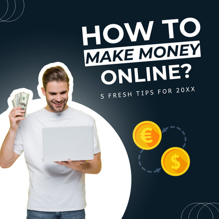 Platilla de diseño Useful Tips About Making Money Online Animated Post
