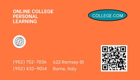 Platilla de diseño Online College Advertising Business Card US