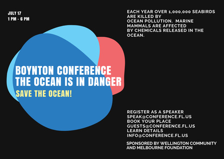 Plantilla de diseño de Boynton conference the ocean is in danger Card 