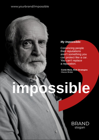 Designvorlage Senior Man with Quote für Poster