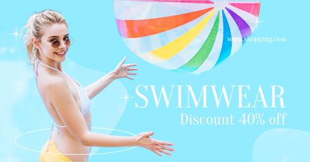Young Girl In Swimming Pool Facebook AD Modelo de Design