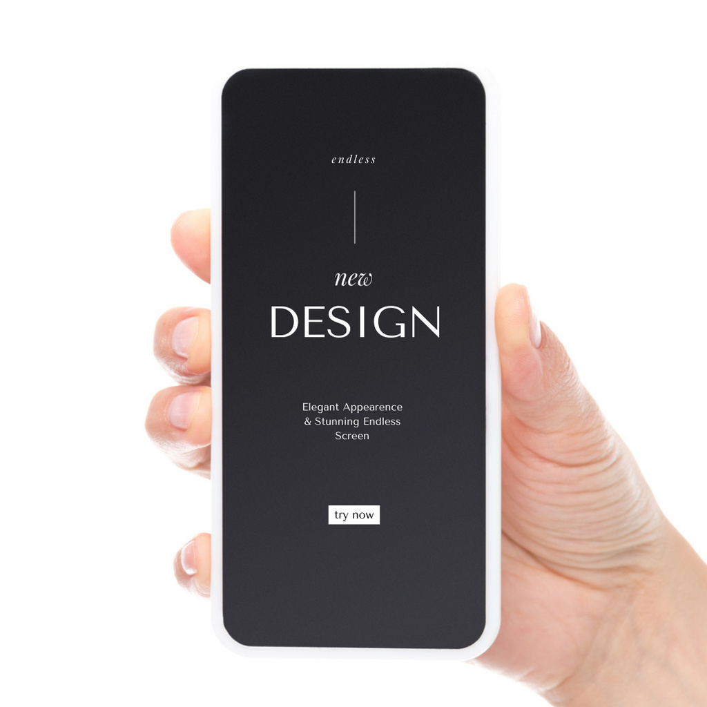 New App Design Ad with Modern Smartphone Instagramデザインテンプレート
