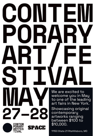 Designvorlage Contemporary Art Festival Announcement für Poster