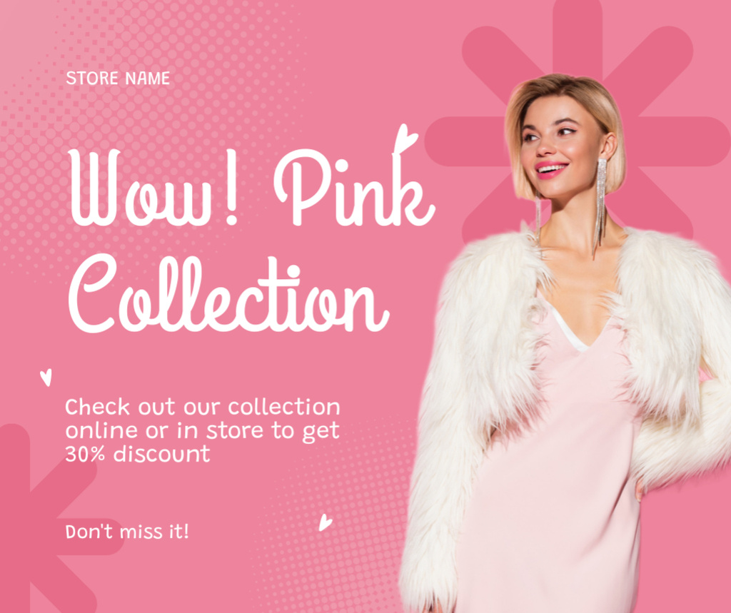 Designvorlage Pink Collection of Elegant Clothes für Facebook