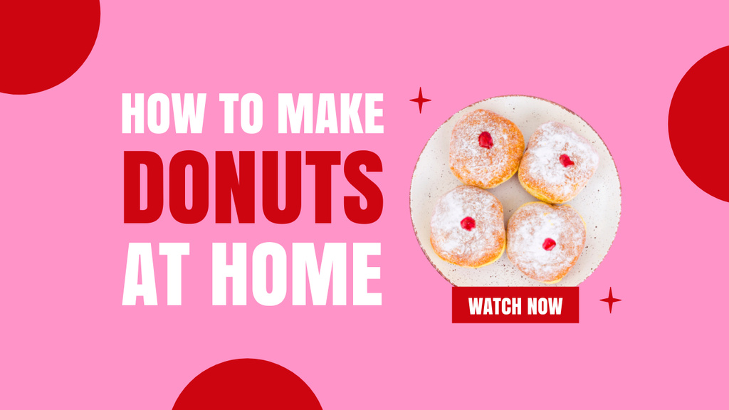Blog about How to Make Doughnuts at Home Youtube Thumbnail Design Template