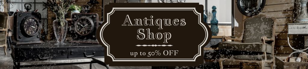 Antiques Shop Ad Ebay Store Billboardデザインテンプレート