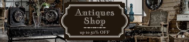 Antiques Shop Ad Ebay Store Billboard Design Template