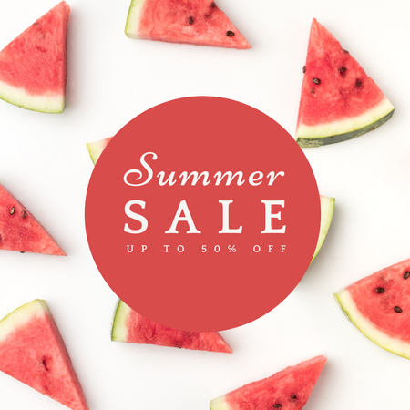 Fresh Watermelon for Summer Sale Ad Instagram Design Template