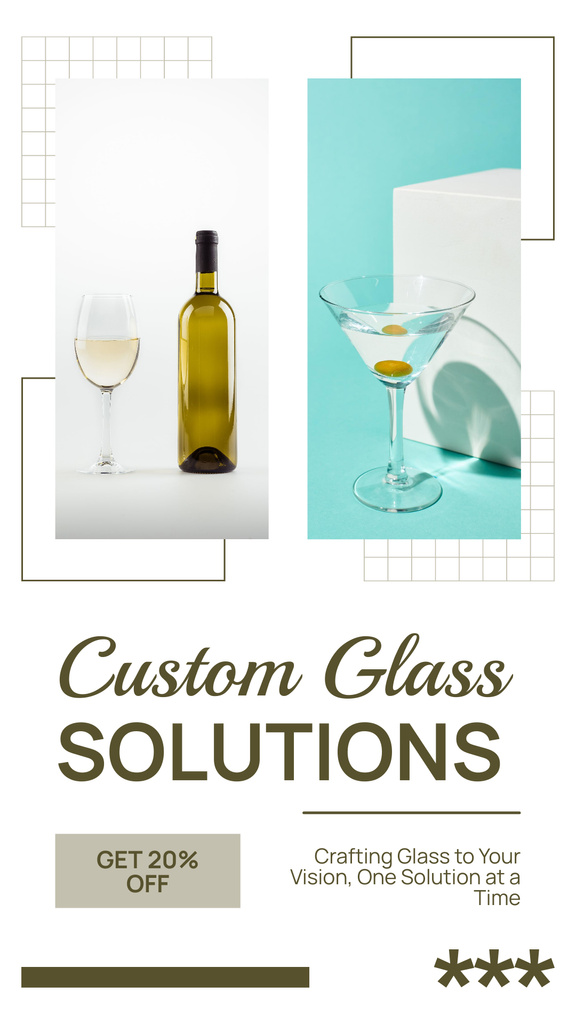 Designvorlage Exclusive Glassware At Reduced Price Offer für Instagram Story