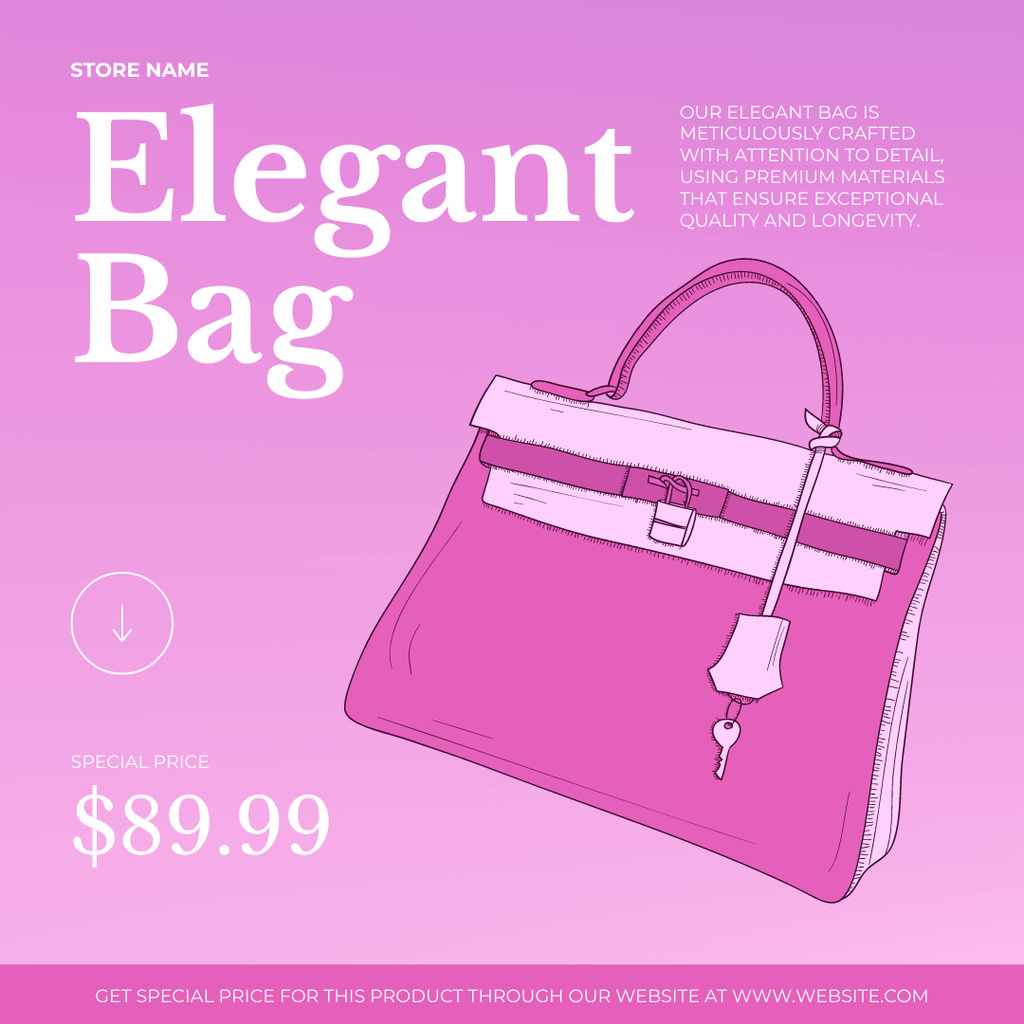 Collection of Elegant Fashion Bags Instagram AD Design Template