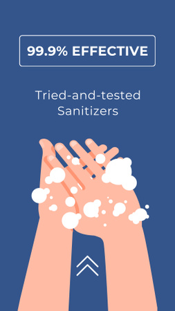 手洗いを備えた完璧な消毒剤の広告 Instagram Storyデザインテンプレート
