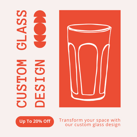 Custom Glass Design For Drinkware With Discounted Options Instagram AD Design Template