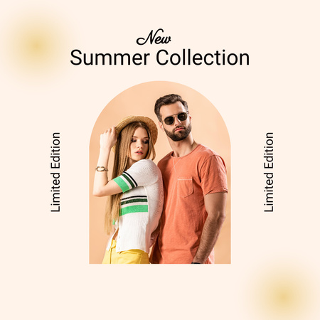 Предложение летней коллекции с ограниченным тиражом для мужчин и женщин Instagram – шаблон для дизайна
