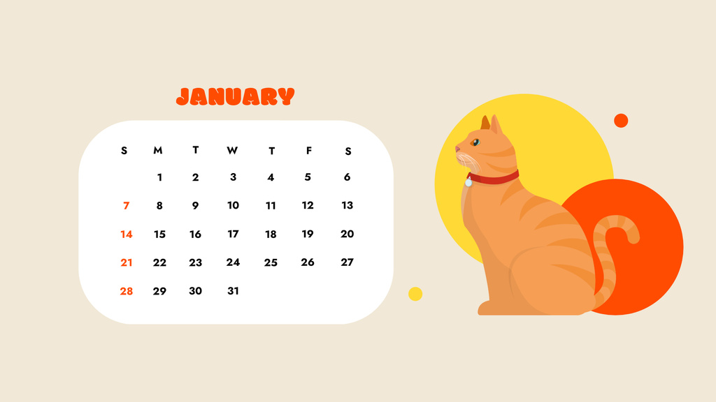 Cute Illustrations of Animals Calendar – шаблон для дизайна