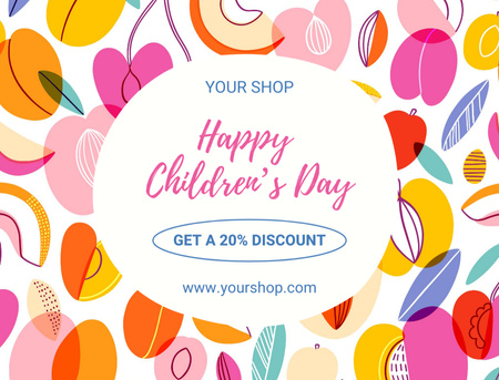 Children's Day Greeting Postcard 4.2x5.5in Design Template