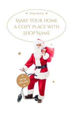Santa Claus on Scooter Flyer 5.5x8.5in Design Template