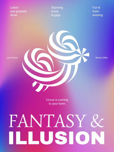 Magical Circus Show Announcement with Illusion In Gradient Poster 36x48inデザインテンプレート