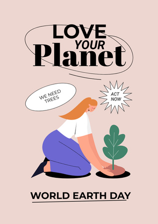 Plantilla de diseño de World Earth Day Announcement Poster 