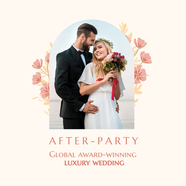 Designvorlage Services of Luxury Wedding Organizing für Instagram AD