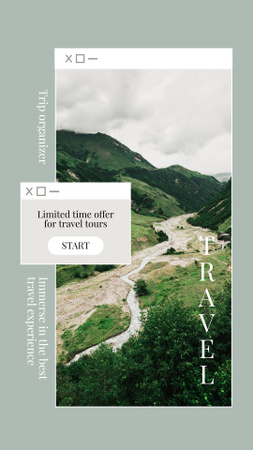 Travel Inspiration with Scenic Landscape Instagram Story Design Template