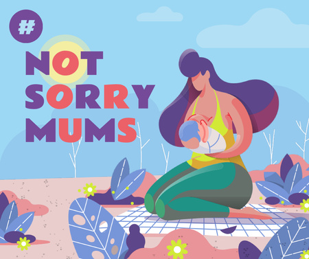 Plantilla de diseño de Breastfeeding Inspiration Mother Feeding Baby Facebook 