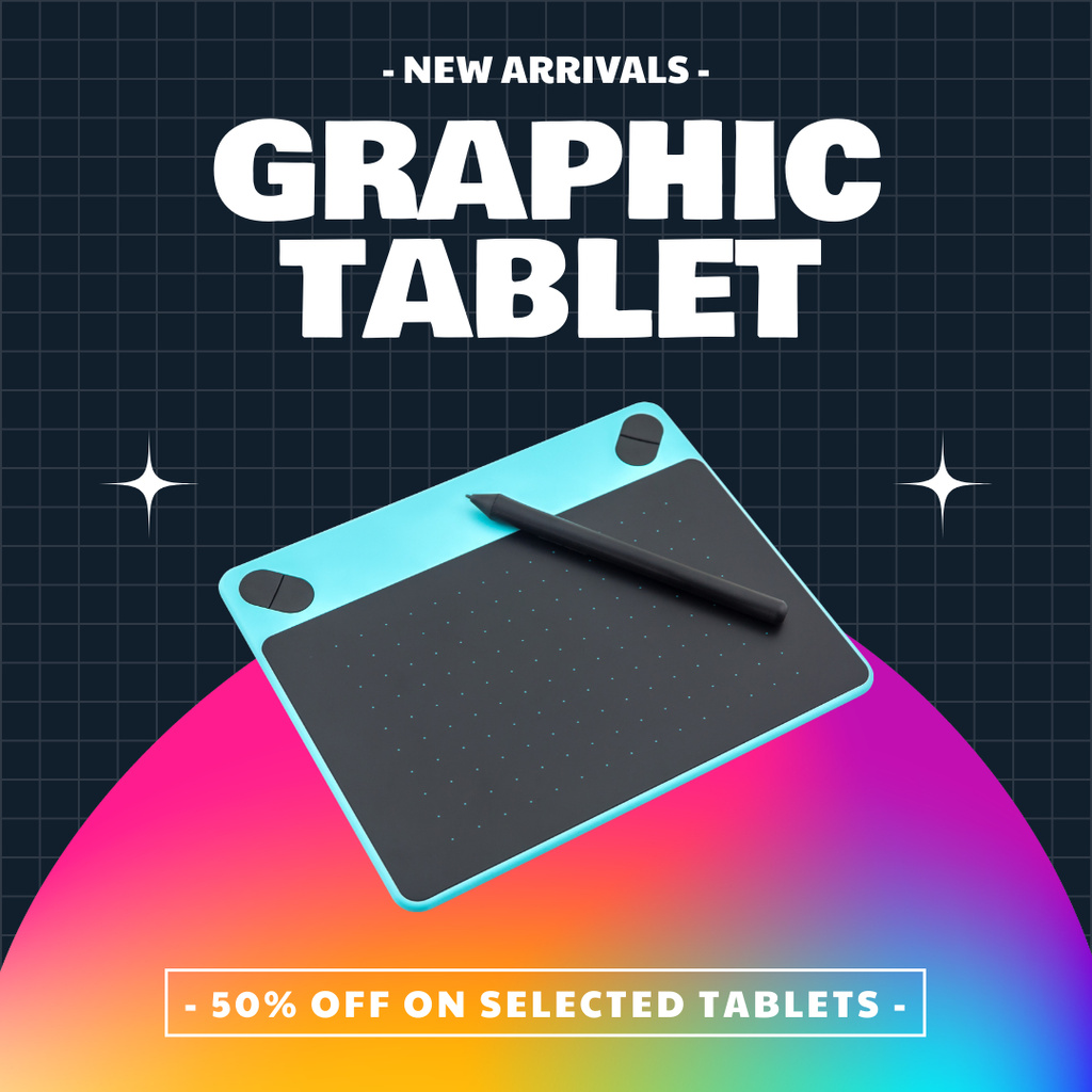 Discount Offer Graphic Tablets Selected Models Instagram ADデザインテンプレート