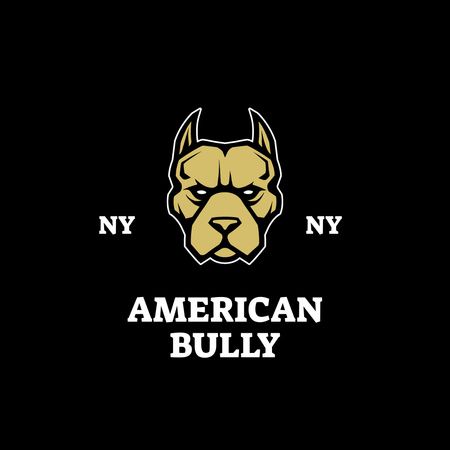 American Bulldog Head Emblem Logo tervezősablon
