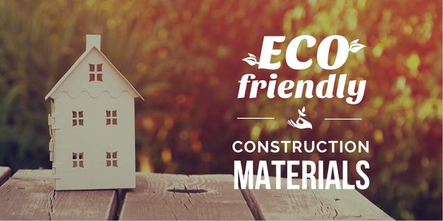 Construction shop with eco friendly materials Twitter Design Template