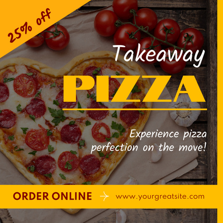 Platilla de diseño Takeaway Pizza Service With Discount Offer Animated Post