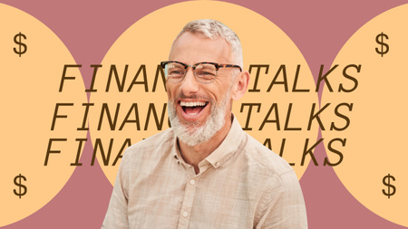 Financial Talks Podcast Announcement with Laughing Man Youtube Thumbnailデザインテンプレート