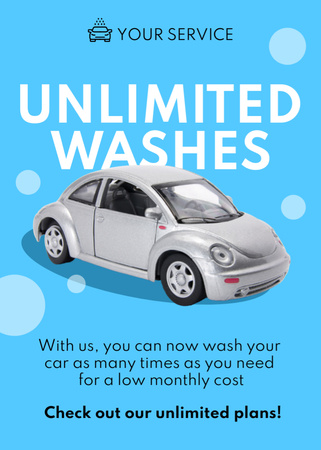 Ontwerpsjabloon van Flayer van Offer of Unlimited Car Washes