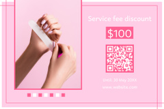 Beauty Salon Offer with Woman Filing Fingernail with Nail File